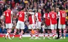 Gabriel Magalhaes sees red in the game at The Emirates against Manchester City 