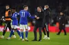 Brendan Rodgers celebrates after beating Watford in the FA Cup