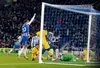 Brighton celebrate a late equaliser against Crystal Palace courtesy of an Andersen own goal