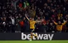 Wolves defender Conor Coady celebrates scoring his first home goal since 2016