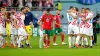 Croatia players celebrate after winning the World Cup third place play-off against Morocco (Nick Potts/PA).