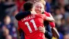 Nottingham Forest manager Steve Cooper celebrates with Jesse Lingard (Joe Giddens/PA)