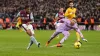 Aston Villa’s Leon Bailey missed a glorious late chance. (Tim Goode/PA)