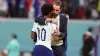 Chelsea and England forward Raheem Sterling with England manager Gareth Southgate