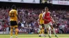 Granit Xhaka celebrates scoring in Arsenal’s 5-0 win over Wolves (Adam Davy/PA)