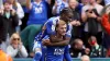 Leicester’s Kiernan Dewsbury-Hall celebrates scoring the winning goal (Barrington Coombs/PA)