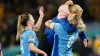 England head coach Sarina Wiegman celebrates with Millie Bright (Zac Goodwin/PA)