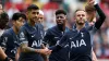 Cristian Romero (second left) scored Tottenham’s opener at Brentford (Nigel French/PA)