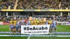 Sweden’s players joined Spain in a moment of solidarity before their Women’s Nations League match (Adam Ihse/AP)