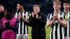 Newcastle head coach Eddie Howe, centre, was left furious by the controversial penalty which cost his side victory in Paris 