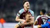 West Ham’s Vladimir Coufal came up against former team-mate Declan Rice (top) in the Carabao Cup on Wednesday. (Adam Davy/PA