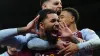 Douglas Luiz, centre, celebrates after scoring Aston Villa’s winner (Jacob King/PA)