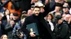 Former Tottenham Hotspur goalkeeper Hugo Lloris waves goodbye to fans at a half-time presentation (John Walton/PA)