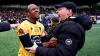 Maidstone United’s Gavin Hoyte celebrates on the pitch after the win against Stevenage (PA)