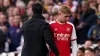 Mikel Arteta, left, says Emile Smith Rowe is settled at Arsenal (John Walton/PA)