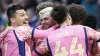 Patrick Bamford (centre) is mobbed by his Leeds team-mates (Joe Giddens/PA)