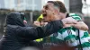 Adam Idah celebrates his late goal at Fir Park (Steve Welsh/PA)