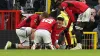 Lisandro Martinez suffered ligament damage in his right knee during Manchester United’s win over West Ham (Martin Rickett/PA