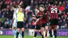 Philip Billing (right) was sent off (Zac Goodwin/PA)