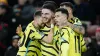 Declan Rice celebrates scoring Arsenal’s fifth (Nick Potts/PA).