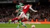 Arsenal’s Gabriel Martinelli (right) and Sporting’s Ousmane Diomande battle for the ball (John Walton/PA)