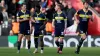 Emmanuel Latte Lath, second left, celebrates after scoring Middlesbrough’s equaliser (Steven Paston/PA)