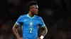 Vinicius Junior in action for Brazil at Wembley (Mike Egerton/PA).