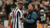 Newcastle boss Eddie Howe (right) is delighted to have tied up the future of midfielder Joelinton (left) (Owen Humphreys/PA)