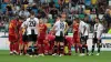 Roma’s Evan Ndicka receives treatment on the pitch after collapsing during the Serie A clash with Udinese (Andrea Bressanutt