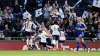 Martha Thomas is bundled by her Tottenham team-mates after her goal beat Leicester to send them through to the Women’s FA Cu