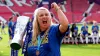 Chelsea manager Emma Hayes celebrates with the trophy (Martin Rickett/PA)