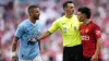 Kyle Walker (left) was frustrated as Manchester City were beaten in the FA Cup final (Nick Potts/PA)