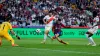 Barcelona’s Pedri, right, struck twice in his side’s win against Rayo Vallecano (Joan Monfort/AP)