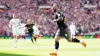 Adam Armstrong celebrates after scoring the winner for Southampton against Leeds at Wembley (Adam Davy/PA)