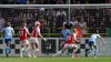 Arsenal forward Stina Blackstenius scores to rock Manchester City’s title bid (Martin Rickett/PA)