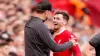 Andy Robertson, centre, with former Liverpool boss Jurgen Klopp (Peter Byrne/PA)