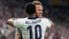 England’s Harry Kane celebrates with Jude Bellingham after putting England ahead (Bradley Collyer/PA)