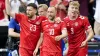 Christian Eriksen (centre) scored Denmark’s first goal of Euro 2024 (Nick Potts/PA)