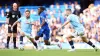 Romeo Lavia, centre, played in Chelsea’s defeat to Manchester City (Adam Davy/PA)