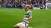 Luke McCowan celebrates his first goal for Celtic (Andrew Milligan/PA)