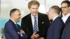 Will Ferrell (centre) was in the stands at Leeds on Saturday (Danny Lawson/PA)