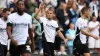 Derby’s Kenzo Goudmijn celebrates his winner against Cardiff (Barry Coombs/PA).