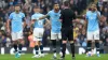 Kyle Walker was not happy with referee Michael Oliver (Martin Rickett/PA)