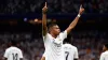 Kylian Mbappe celebrates after scoring in Real Madrid’s 2-0 win over Real Betis (Pablo Garcia/AP)