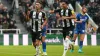 Fabian Schar, left, celebrates after scoring Newcastle’s winner (Owen Humphreys/PA)