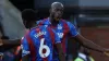 Jean-Philippe Mateta (right) celebrates scoring Palace’s winner (Steven Paston/PA)