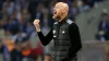 Manchester United manager Erik ten Hag gestures during a Europa League game at Porto (Luis Vieira/AP)