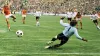 Johan Neeskens scores for the Netherlands against West Germany at the 1974 World Cup (PA)