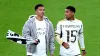 Jude Bellingham (right) and brother Jobe Bellingham on the pitch at the end of the Champions League final in June (Zac Goodw