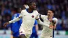 Chelsea’s Nicolas Jackson celebrates his opener at Leicester (Bradley Collyer/PA).